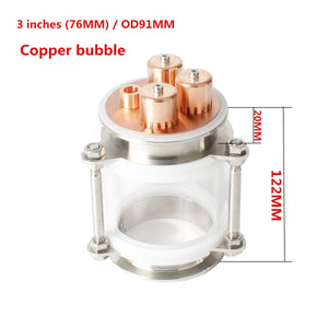 3"(76mm) / OD91mmDioptr Dephlegmator Moonshine reflux Stainless Steel Sight Glass Union triclamp Copper bubble plate
