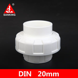 Sanking  UPVC Union 20mm  Connectors Garden Irrigation Tube Fittings Aquarium Tank Pipe Adapter Garden Water Connectors